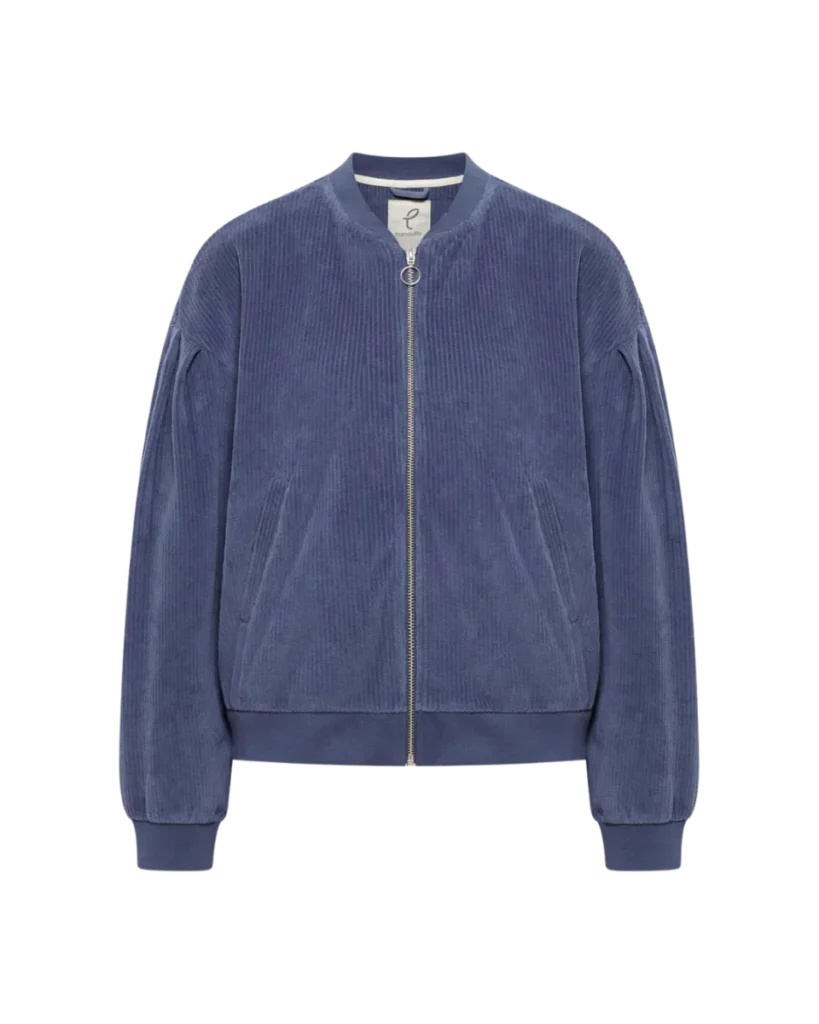 Blaue Nickicord-Jacke Aminaa von Tranquillo aus Biobaumwolle