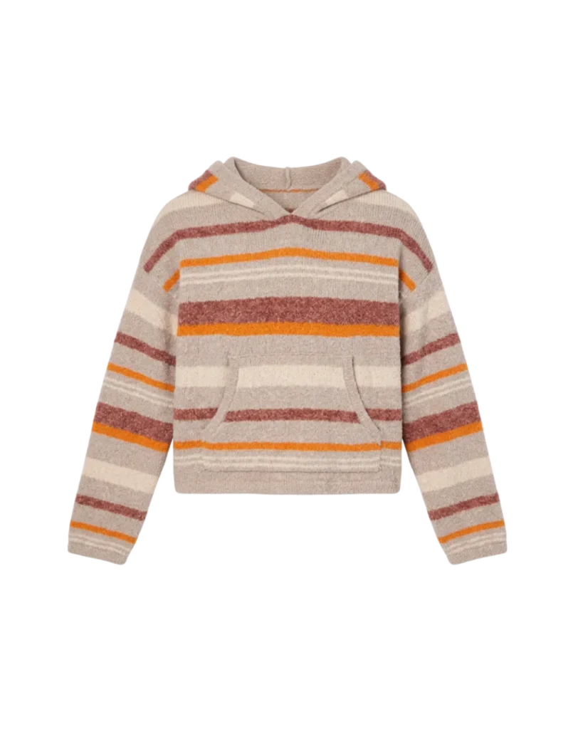 Gestreifter Kapuzenpullover Seabrook in Sand- und Orangetönen von Sisstr