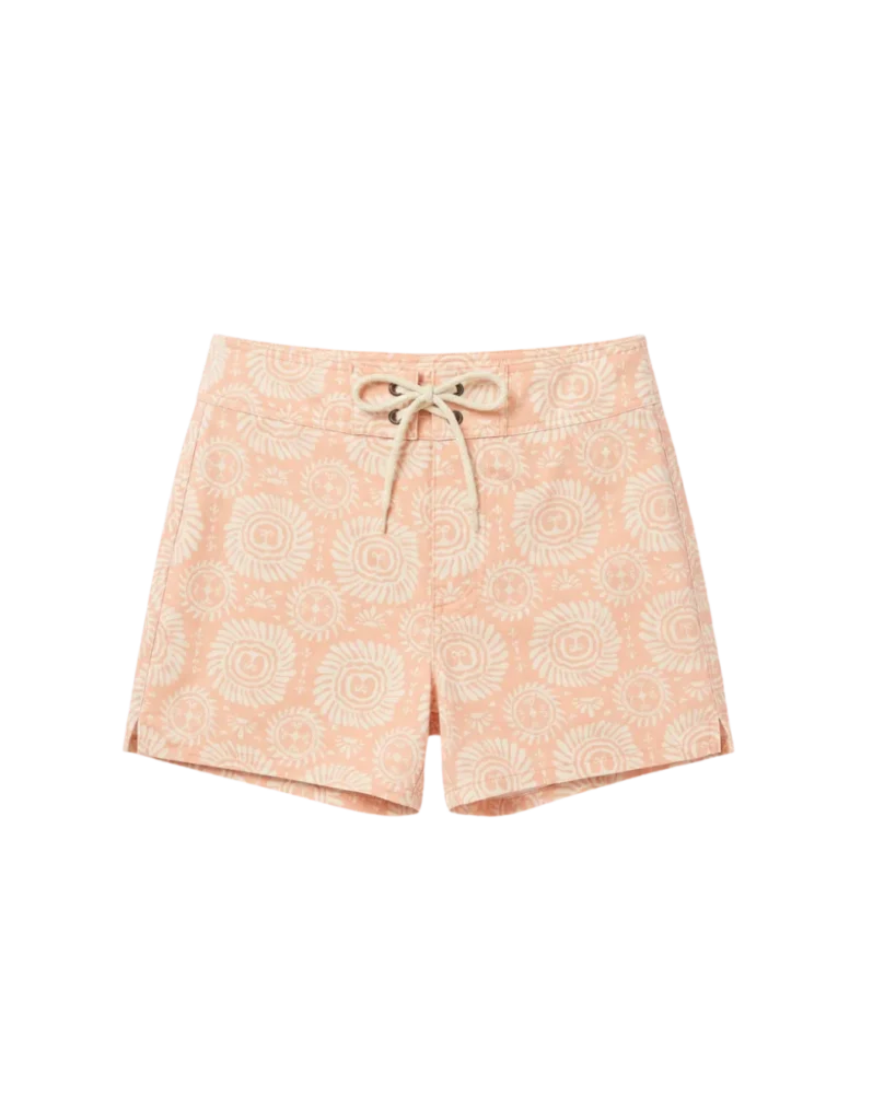 Apricotfarbene gemusterte Boardshorts Take A Trip von Sisstr