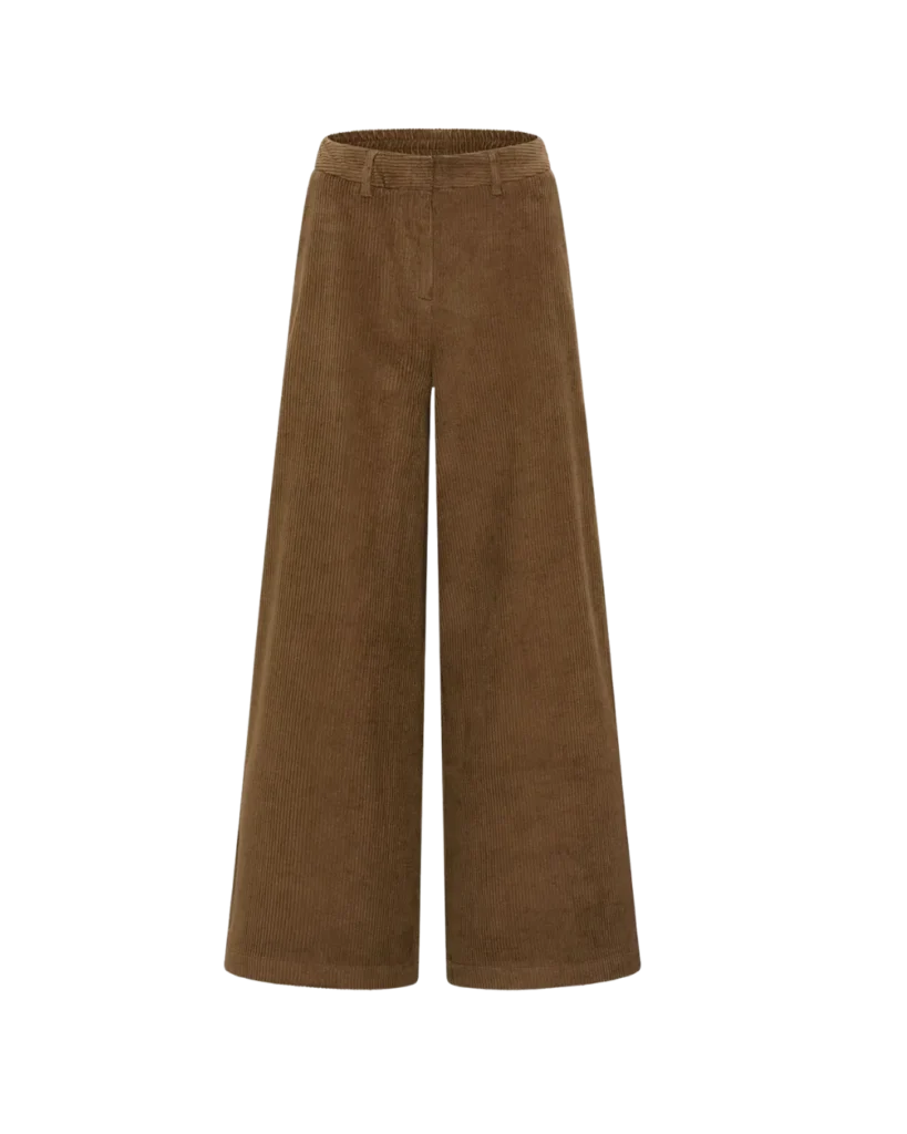 Weite braune Cordhose Paolaa von Tranquillo aus GOTS-Bio-Baumwolle