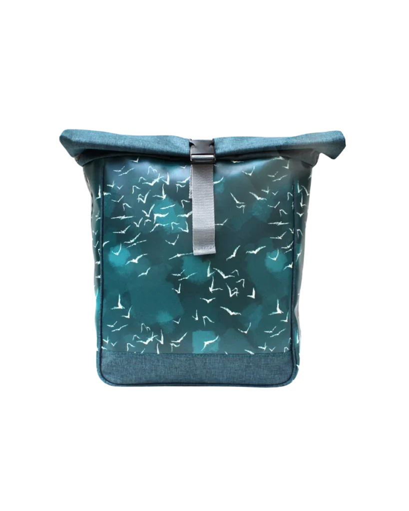 Ikuri Laptoprucksack Damen Marina in Petrol – Fahrradrucksack, Fahrradtasche und Rucksack in einem