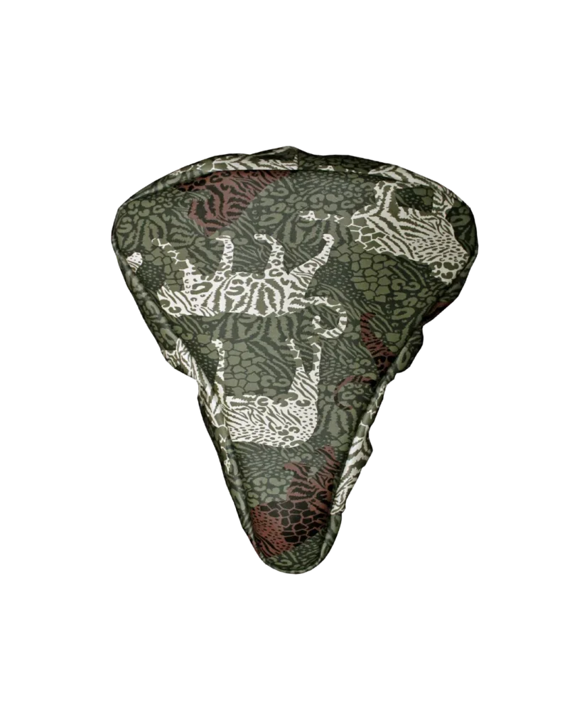 Ikuri Sattelschoner Animals passend zum Fahrradrucksack Damen – Sattelbezug mit Animal Print
