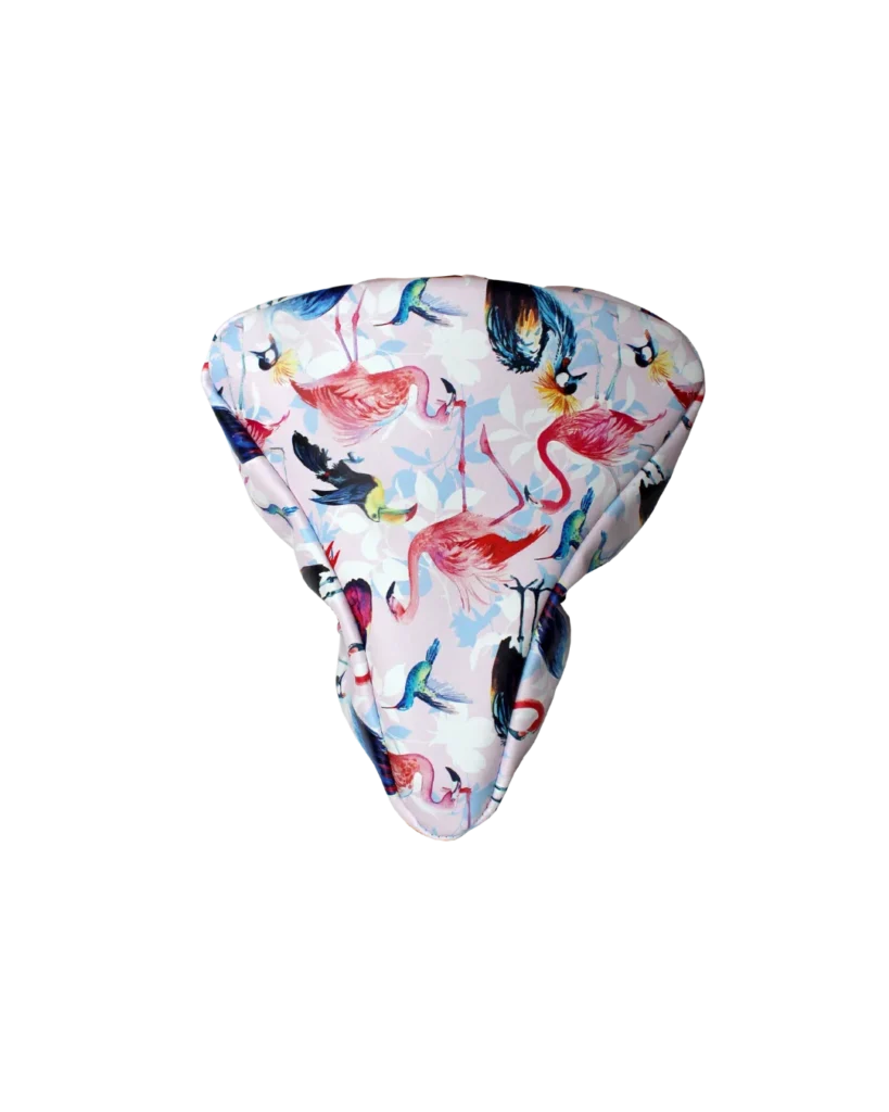 Ikuri Sattelschoner Pajaros mit Flamingo und Vögeln, passend zum Rucksack