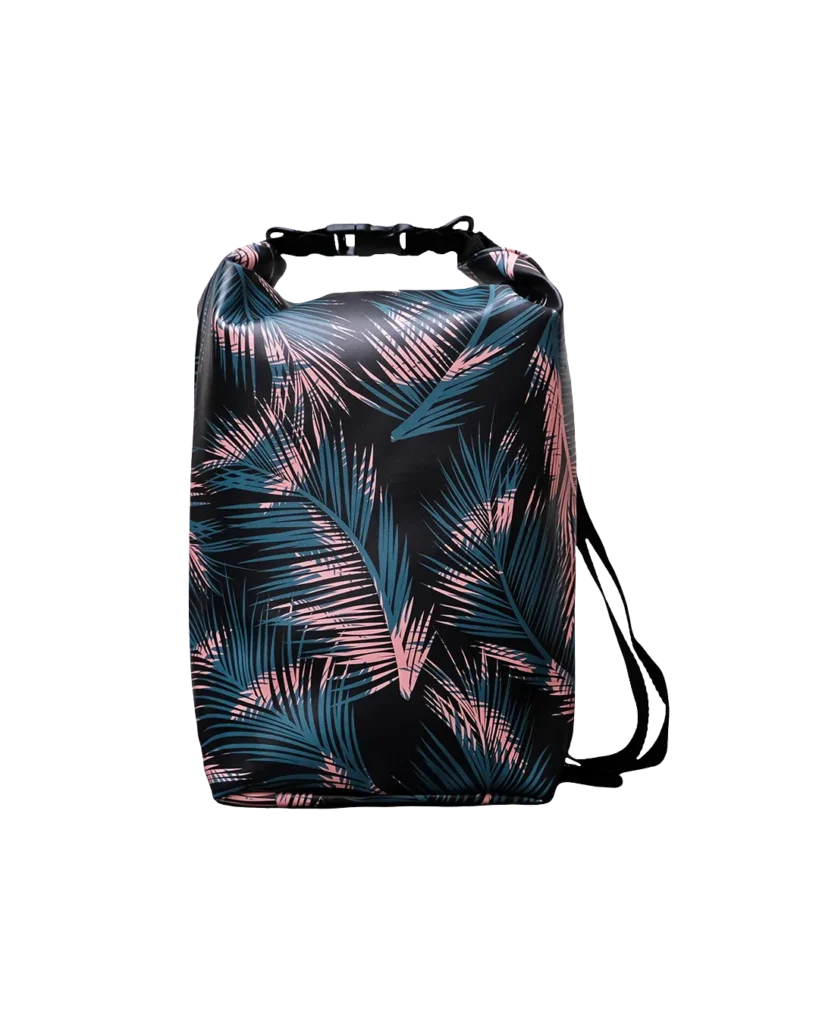 Ikuri Drybag Retro Palma – Waterproof Bag mit Palmblättern im Retro-Look, 10 Liter