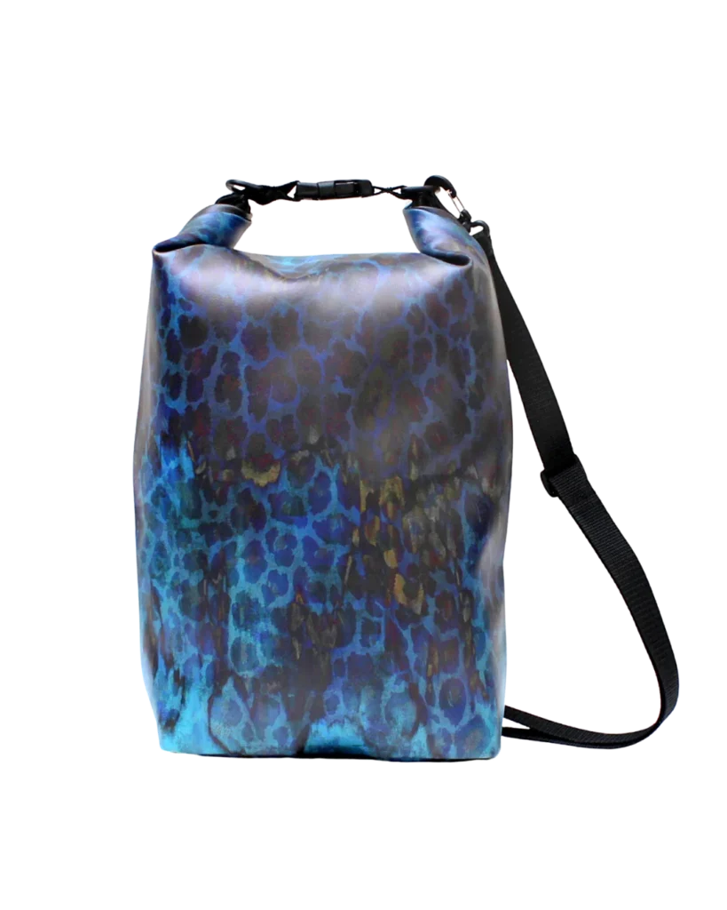 Ikuri Drybag Pantera – Dry Bag wasserdicht im blauen Leo-Look, 10 Liter