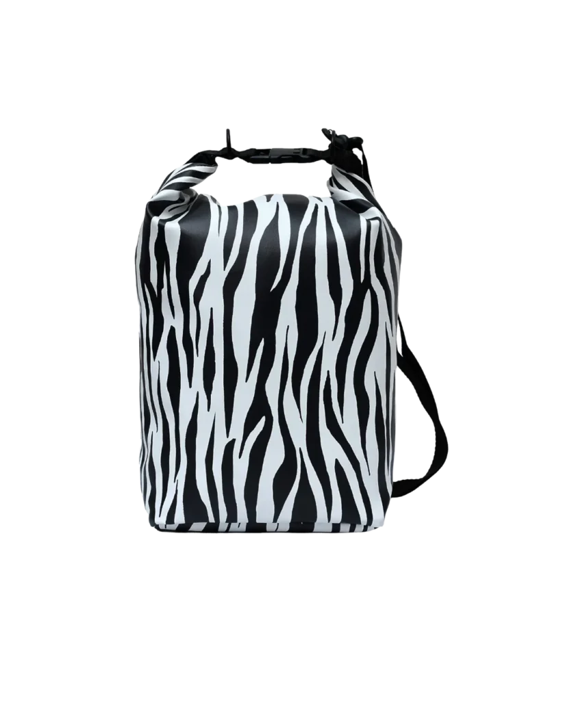 Ikuri Drybag Zebra – wasserdichter Drybag im Zebraprint, 10 Liter